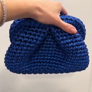 Metallic Raffia Clutch Bag